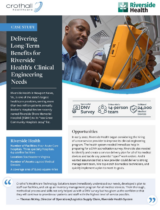 Engineer inspects medical device in Riverside Health clinical engineering case study image