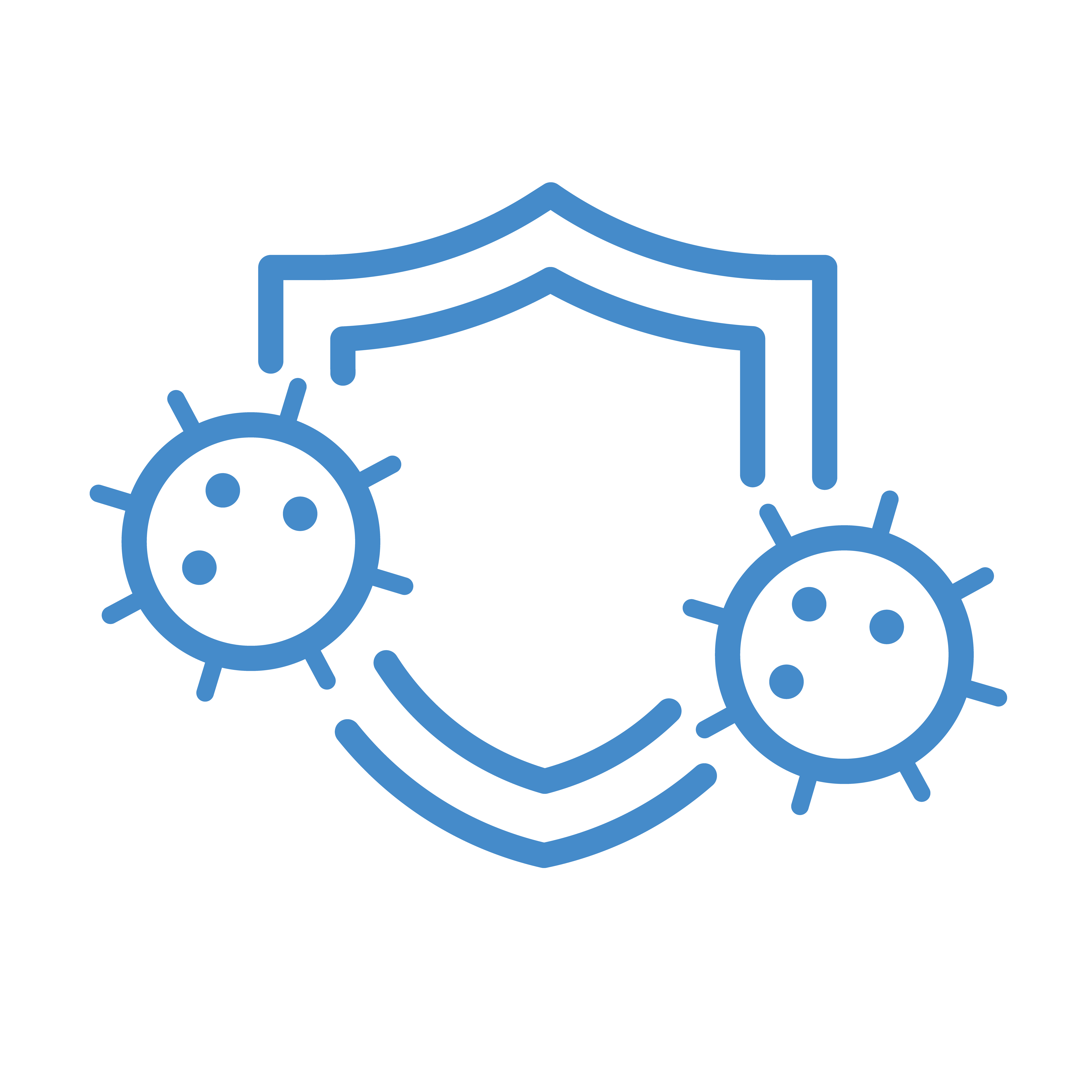 Bacteria shield icon, symbolizing Crothall Healthcare's infection prevention services and commitment to safety.