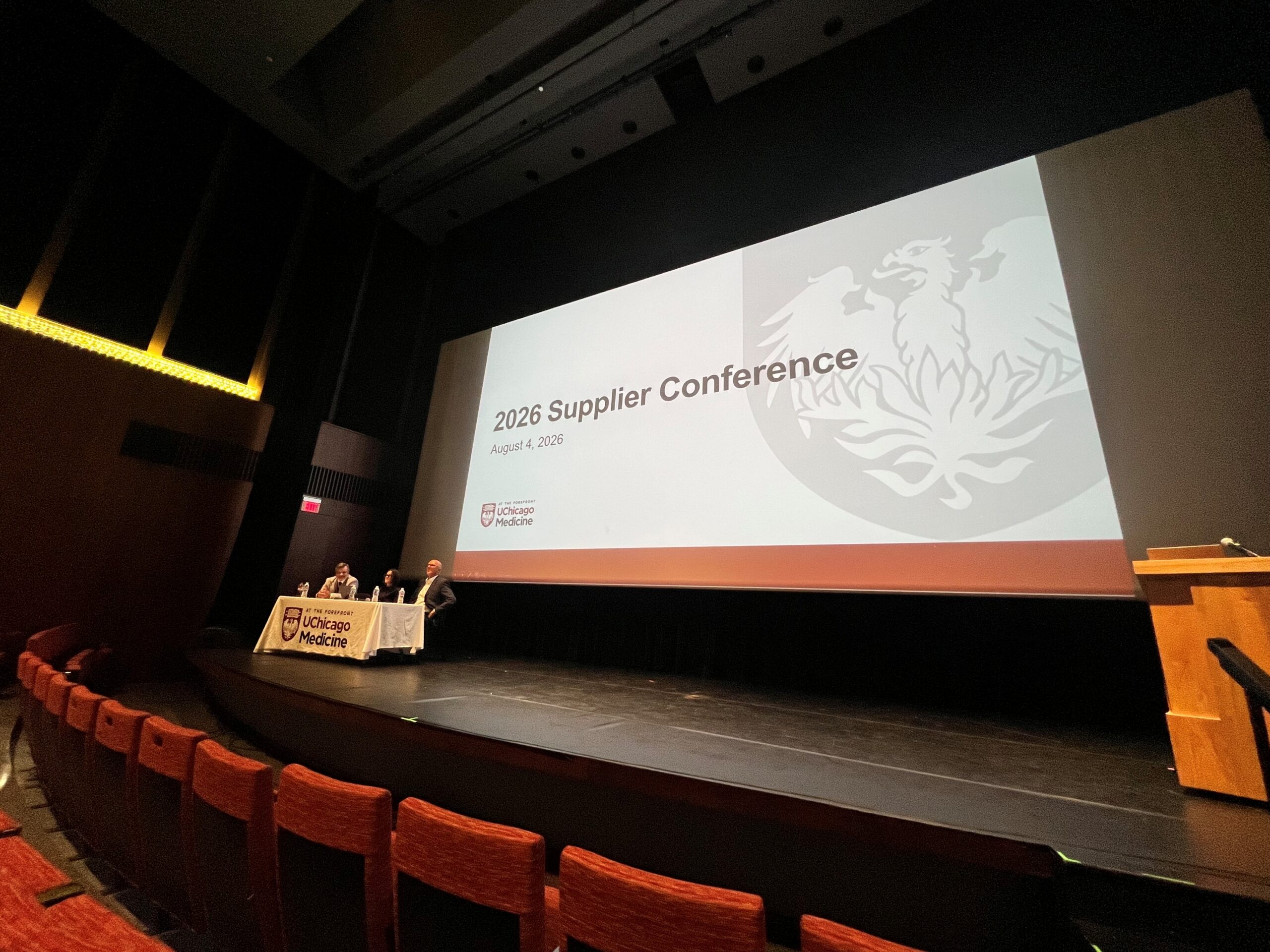 Stage at UChicago Medicine’s 2026 Supplier Conference.